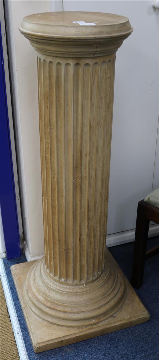A fluted pine pedestal W.45cm